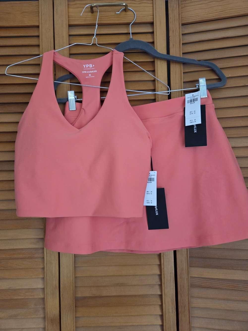 Abercrombie Coral Pink Skirt with Matching Crop Top